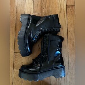 CIRCUS BY SAM EDELMAN Black Platform Combat Boots